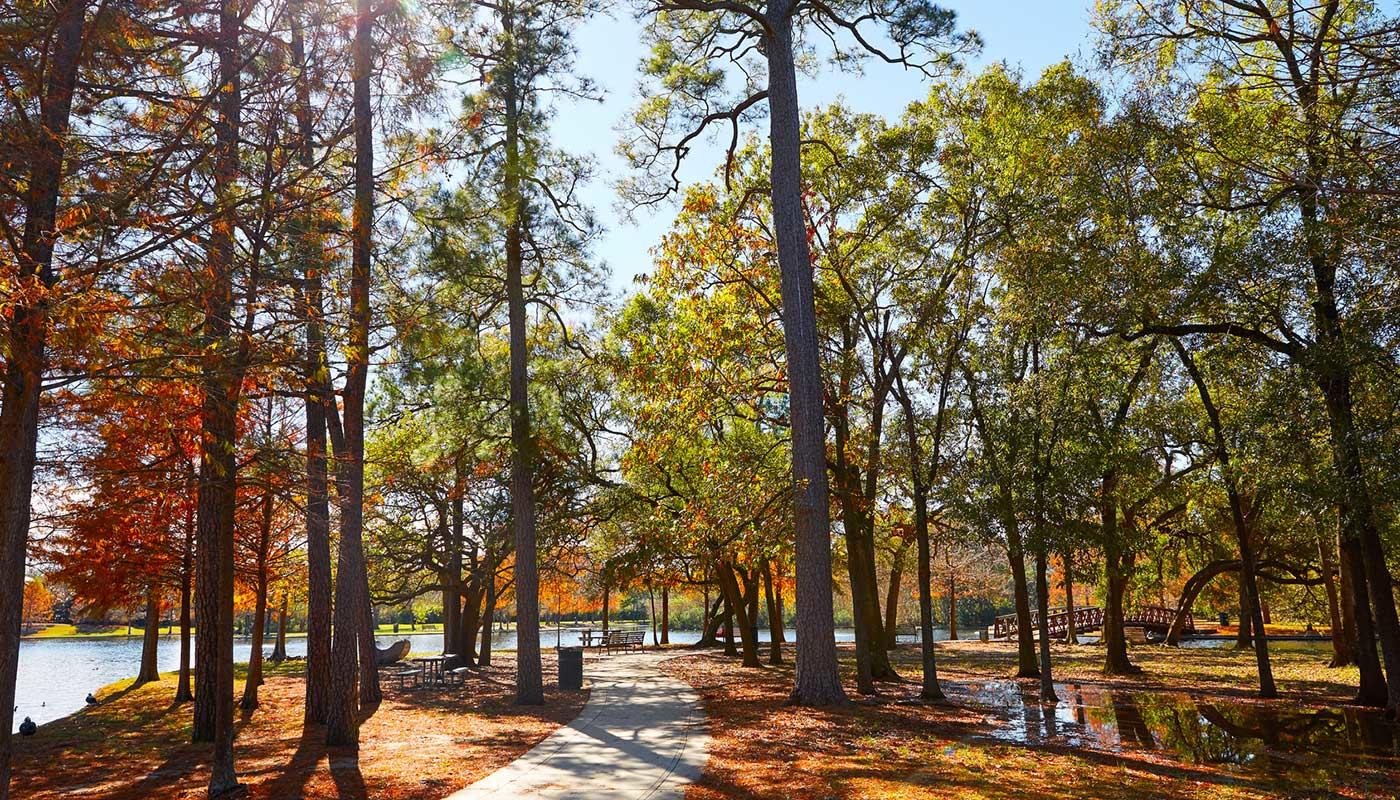 Houston Hermann Park Conservancy Track im Herbst