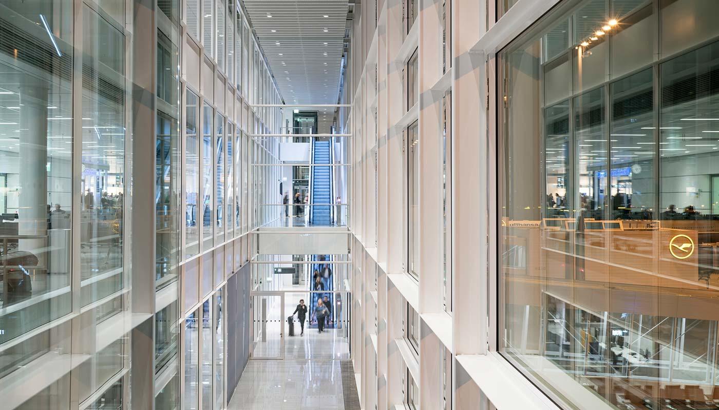 'Climate facade' in the satellite 'Climate facade' in the satellite terminal at Munich Airport