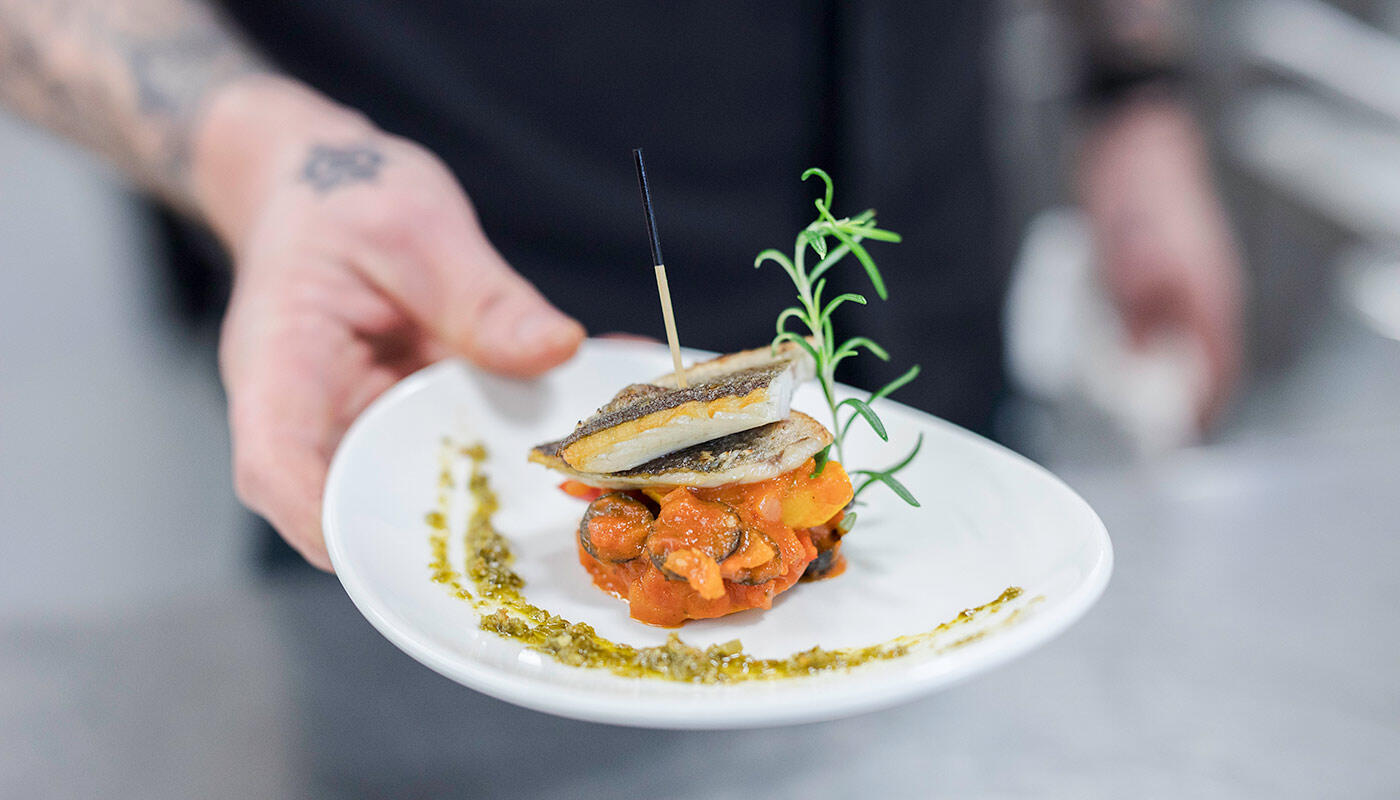 Gericht mit Rotbarsch Gericht mit Rotbarsch