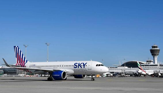 SKY express takes off from Munich to Athens