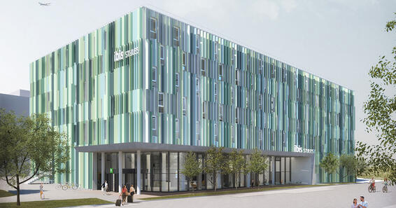 Rendering Ibis Styles Hotel at Munich Airport: South of Novotel, a third hotel is being built on the airport site