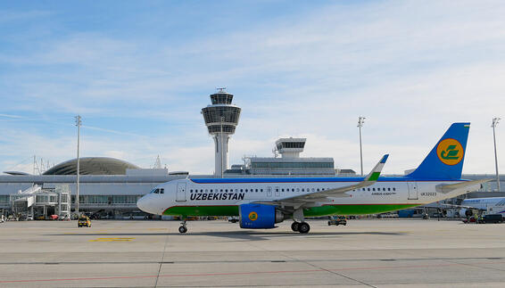 Erstflug der Airline Uzbekistan Airways von München nach Tashkent