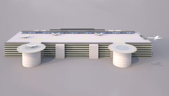 Study: Vertiport on top of a parking garage