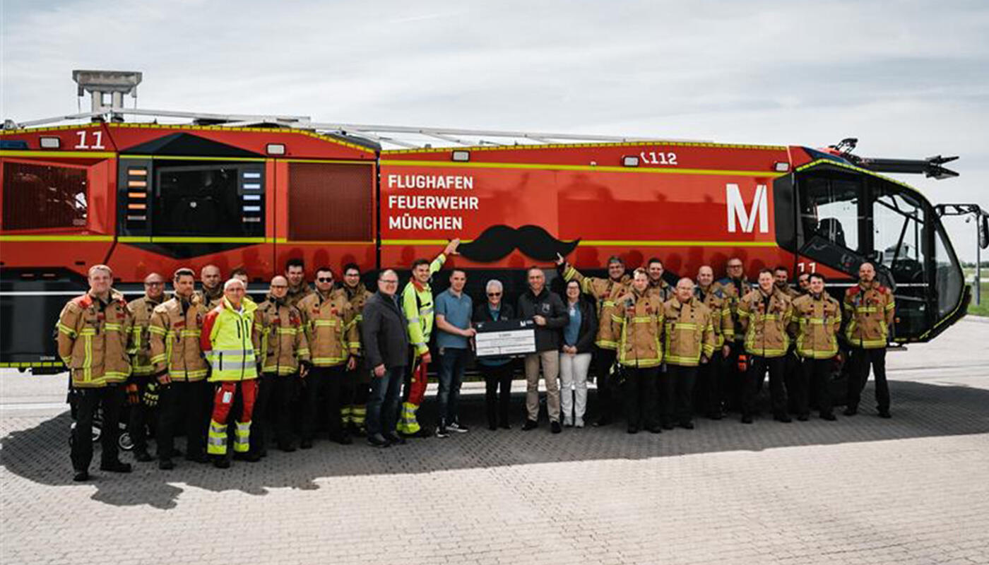 Movember-Aktion Flughafenfeuerwehr spendet 5.500 Euro an den Verein „Familien und Kinder in Not *Sterntaler* Waldkraiburg und Umgebung e.V.