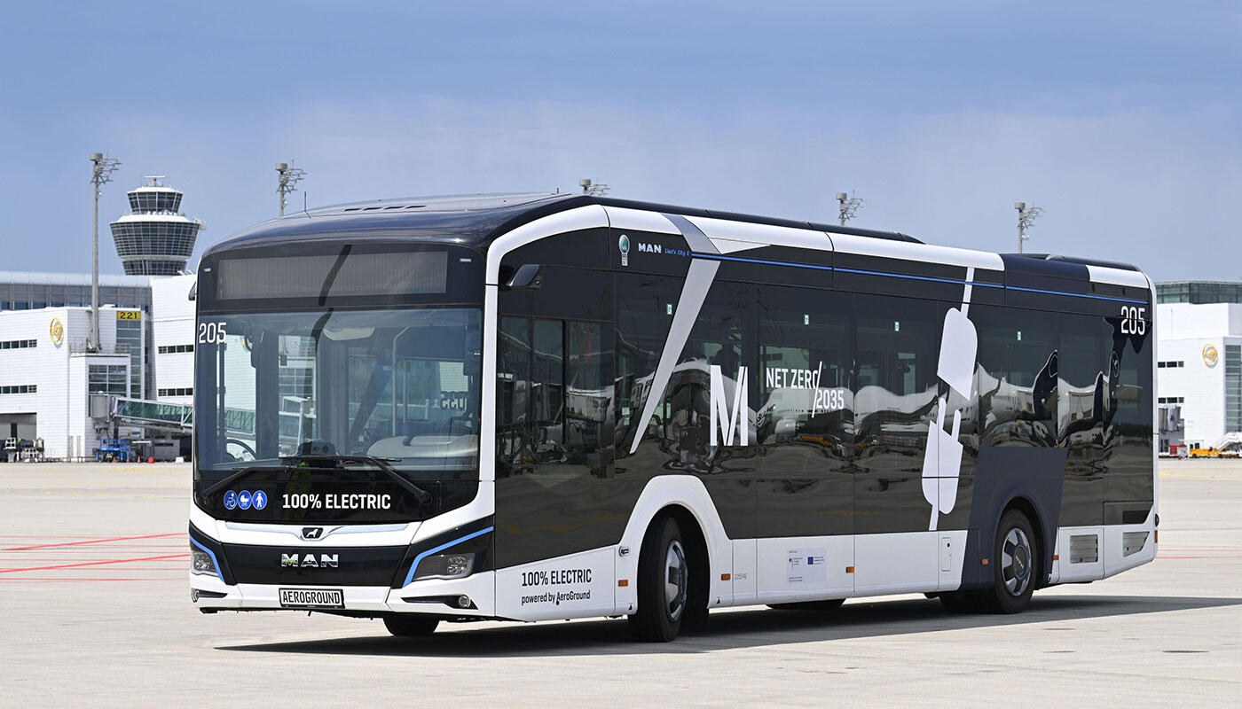 Electric buses at Munich Airport Electric buses at Munich Airport