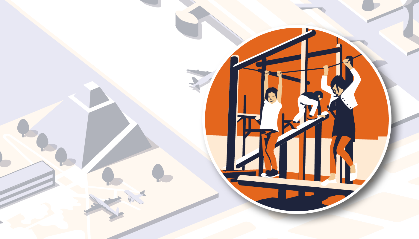 For little whirlwinds and big airplane fans Graphic for the adventure playground in the visitor park