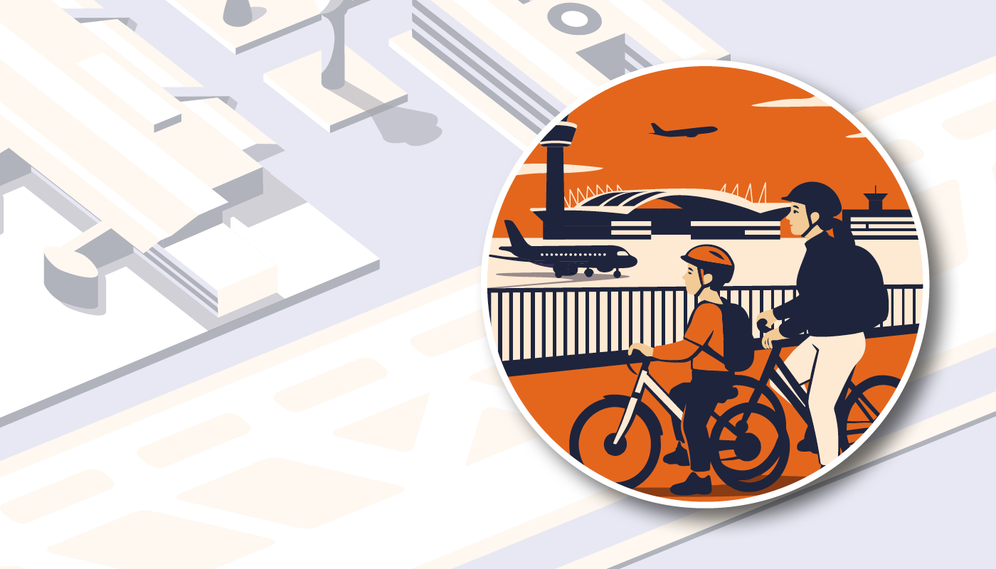 For nature lovers and athletic airport explorers Graphic for the environmental cycle route