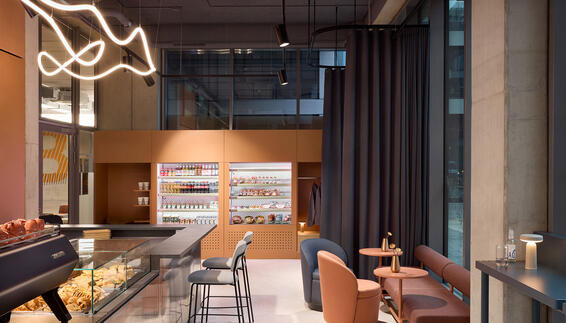 Inneneinrichtung der Cafebar nosh im LabCampus