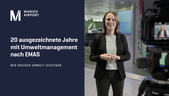 Image from the video shoot for 20 years of EMAS at Munich Airport